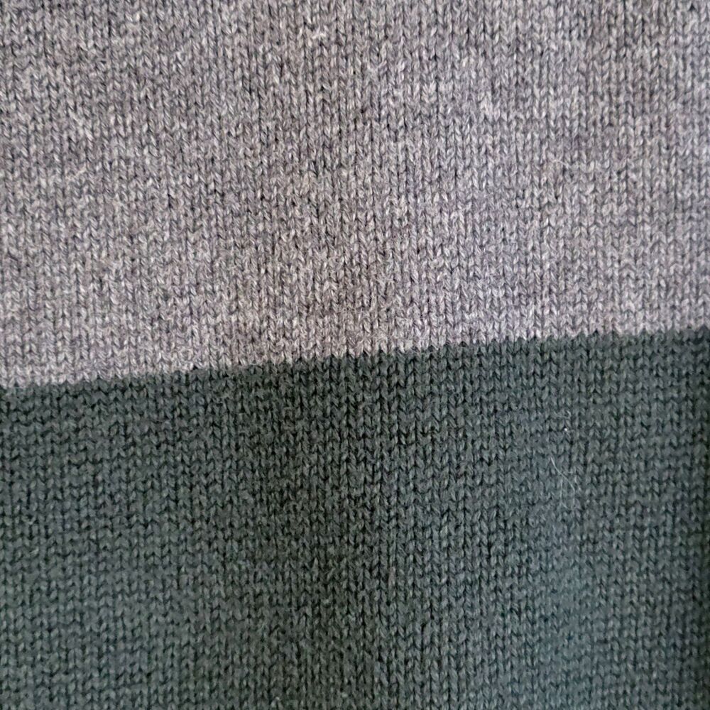 Nautica Large Cotton VTG 90s Y2K Crew Sweater Mens Striped Green Ribbed Pullover - Picture 5 of 5
